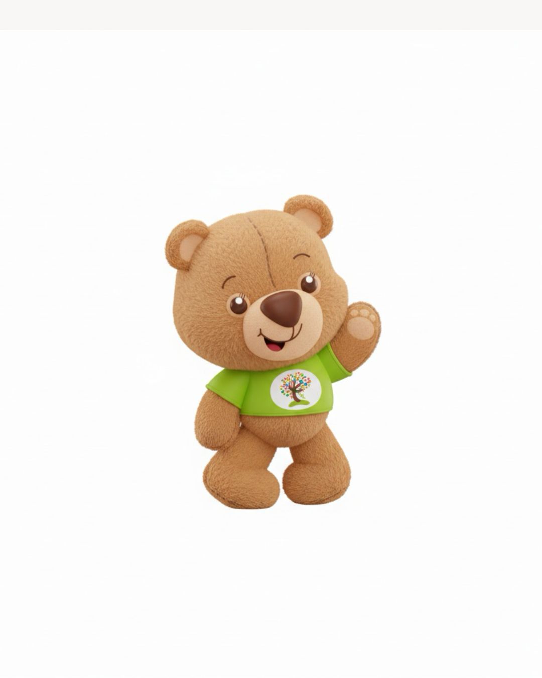Mascote ursinho da Neurohability acenando